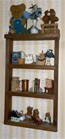 3 Shelf Small Pine Display, Includes Contents