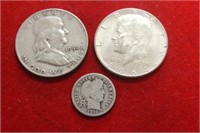 Lot of 3 90% Silver Coins