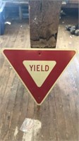 metal yield sign