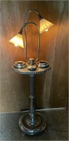 Antique Floor Stand Ashtray w/Lights & Opaline