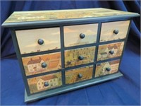 CHEST OF DRAWERS, PAINTED 9-DRAWER, 20" X 13-1/2"