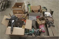 (5) Boxes of Assorted Tools & Hardware, Power