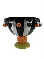 Dept 56 Glitterville Halloween Pedestal Bowl