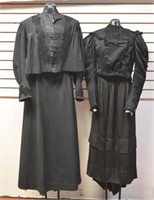 Two Victorian Black Mourning Dresses