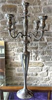 Large Silver-Colored Candelabra 35” Tall