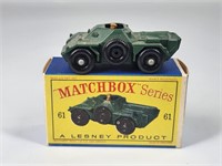 VINTAGE MATCHBOX NO. 61 ARMY SCOUT CAR W/ BOX