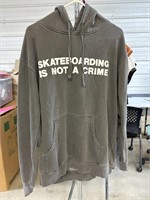 Skateboarding is not a crime hoodie size large