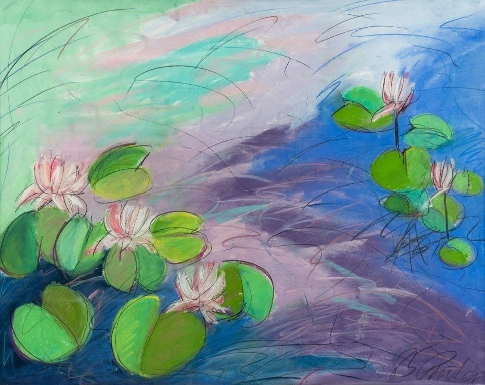 Donna Pinter Lilypads Pastel on Paper