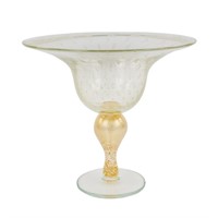Marino Santi Murano Glass Footed Centerpiece Bowl