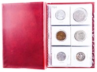 Coin Stock Book - 12 World Coins Includes Silver