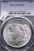 1923 PCGS MS62 PEACE DOLLAR