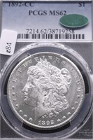 1892 CC PCGS MS62 MORGAN DOLLAR