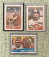 (3) 1988 Topps Joe Montana & Steve Young Cards