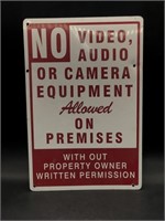 Metal - NO Video, Audio or Camera Equipment
