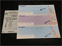 Lot of 3 Vintage 2000 Disneyland Park Tickets and