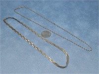 Two Sterling Silver Necklaces Both Hallmarked