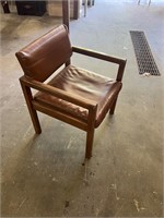 Wood Chair w/Leather Seat