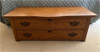 French Country Oak Two Drawer Dresser Chest