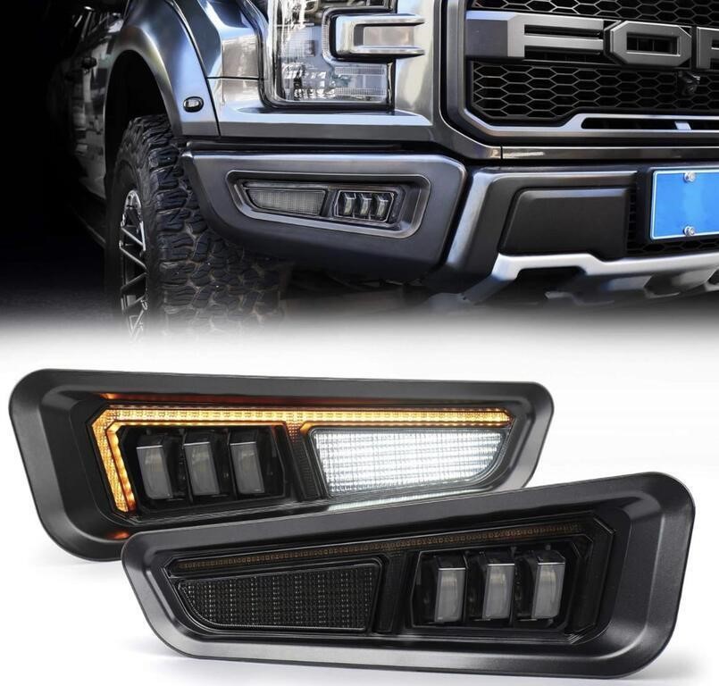 FOG LIGHTS WITH SEQUENTIAL AMBER TURN SIGNAL DRL