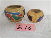 Pair of Indian pottery bowls