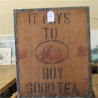 WOODEN BOX.."GOOD TO BUY GOOD TEA"