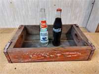 Coca Cola Commemorative Bottle with vintage tray