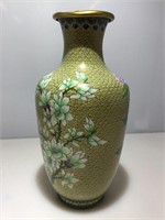 Large Chinese Cloisonné Enamel Vase. 16in H. Dent