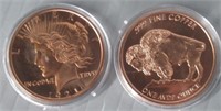 (2) Copper coins.