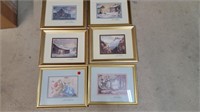 6 SIGNED FRAMED ART PIECES