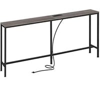 SUPERJARE 70 Inch Console Table with Outlet, Sofa
