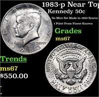1983-p Kennedy Half Dollar Near Top Pop! 50c Grade