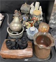 Binoculars, Hummel Figurines, Lebanon Crock.