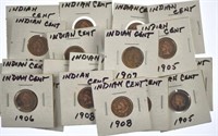 Approx. 21 Indian Head Cents in 2x2 Holders
