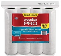 Wooster 4Pk 9"x3/8" Woven Roller Cover,