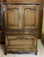 Louis XV Style Oak Cabinet.
