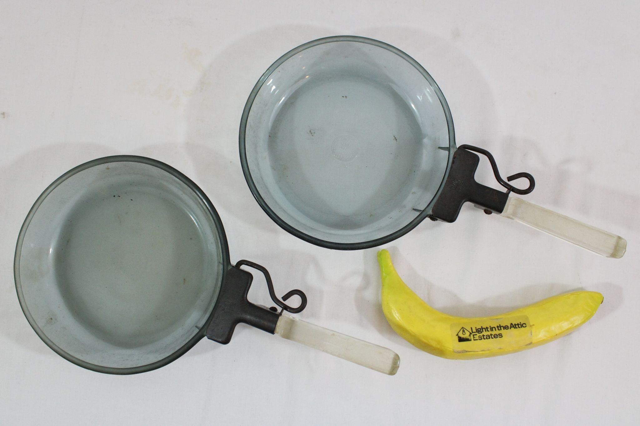 Pair Vintage Pyrex Glass "Flameware" Pans