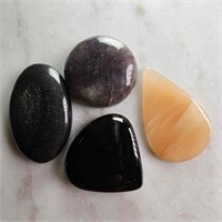 146 Ct Cabochon Quartz Gemstones Lot of 4 Pcs, Mix