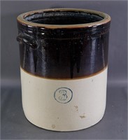 Vintage Three Gallon Stoneware Crock