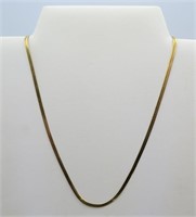 18KT Gold Flat Herringbone Necklace 18"