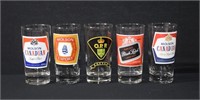 5pc Assorted Logo'd Beer Glasses