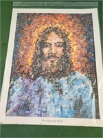 16x20 mosaic Jesus print The Light of the World