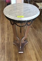 MARBLE TOP VICTORIAN LAMP TABLE