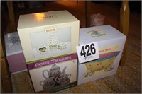 Easter Bunny Bowl, Easter Treasures Tea Set, and