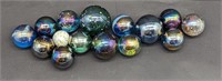 Lot Of 15 Irradescent Marbles