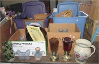 Household items including pottery vase, planters,