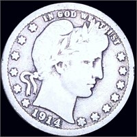 1914-S Barber Silver Quarter NICELY CIRCULATED