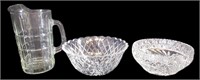 Mid Century Lead Crystal Bowls & Pitcher