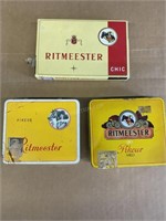 2 Vintage Cigarette Tins w/Vintage Meccano Parts