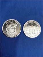 (2) ONE OUNCE DONALD J. TRUMP .999 SILVER ROUNDS