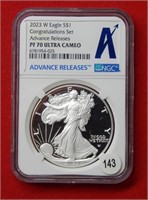 2023 W American Eagle NGC PF70 1 Ounce Silver
